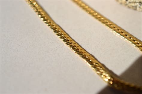 Bracelet Or maille anglaise 16.5cm I Bijoux Vintage Or I Noir Carat