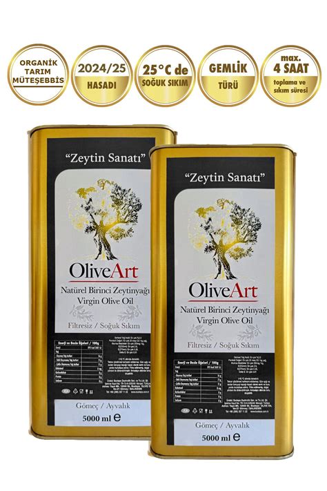 OliveArt 2024/2025 2x5 Lt Natürel Birinci Zeytinyağı, Soğuk Sıkım ...