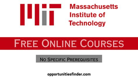 MIT Free Online Courses | Opportunities Finder