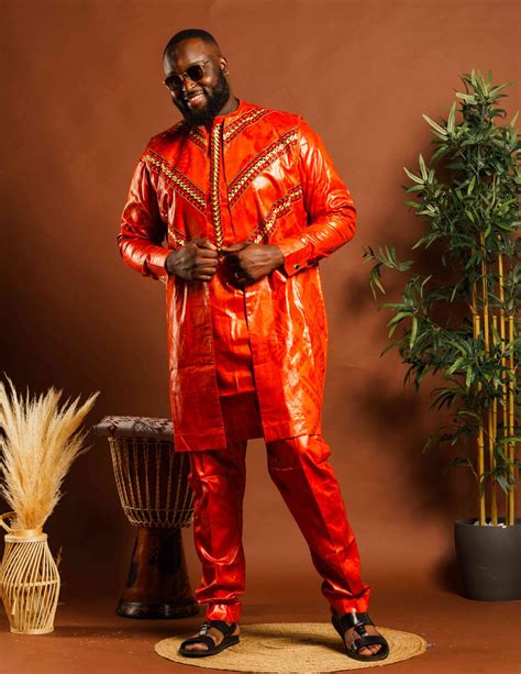 Bazin homme 3 pièces gilet - Abengta