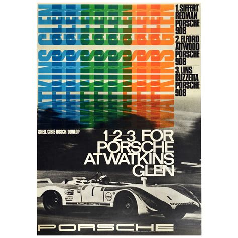 Original Vintage Auto Poster Porsche 911 SC Motorsports Car Super ...