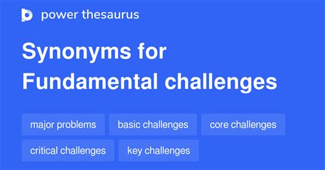 Fundamental Challenges synonyms - 146 Words and Phrases for Fundamental ...