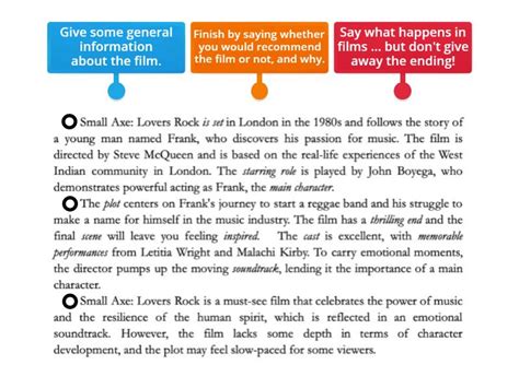 A film review - Labelled diagram