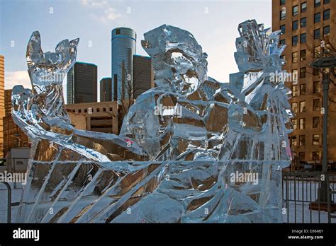 Detroit, Michigan - Ice sculpture at Winter Blast, the city's annual ...