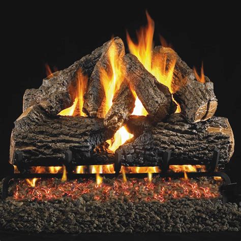 Peterson Real Fyre 30-Inch Charred Oak Gas Log Set With Vented Natural ...