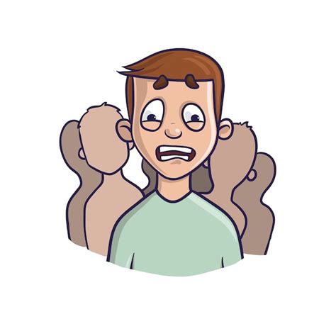 Trouble d'anxiété sociale, concept de phobie sociale. | Vecteur Premium