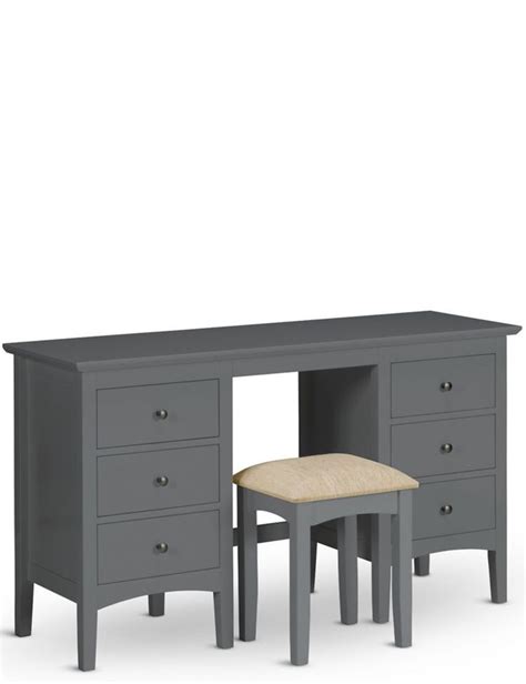 Hastings Dressing Table & Stool Dark Grey | Leather dining room chairs ...