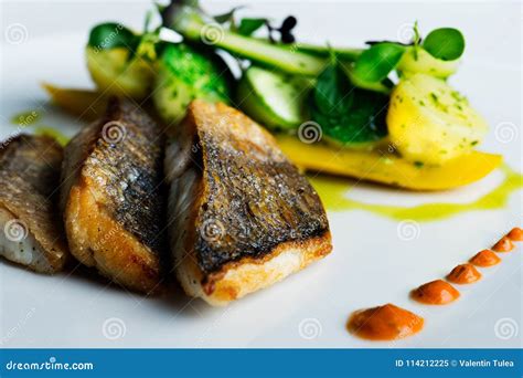 Dish for fish lovers stock image. Image of vegetables - 114212225
