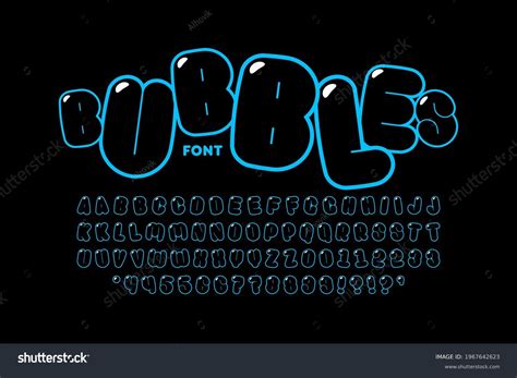 Bubble Style Font Design Alphabet Letters Stock Vector (Royalty Free ...