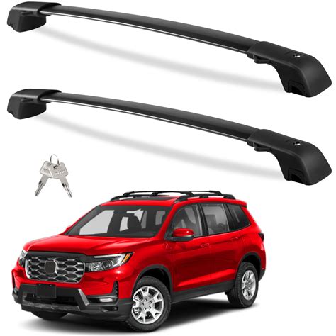 Tuyoung 220lbs Lockable Roof Rack Cross Bars Compatible with Honda Passport 2019 2020 2021 2022 2023 2024 2025 with Raised Rails Aluminum Roof Rails Crossbars Cargo Bars Canoe Rooftop Cargo Luggage