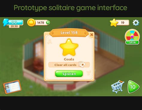 Prototype solitaire game interface on Behance