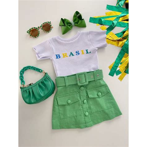 Blusa Brasil Branca | Dondokinha Kids