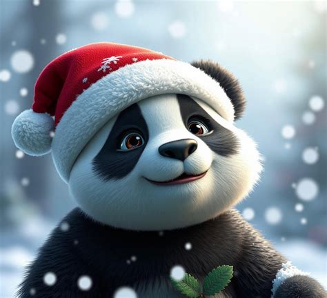 Download Christmas, Panda Bear, Santa Hat. Royalty-Free Stock ...