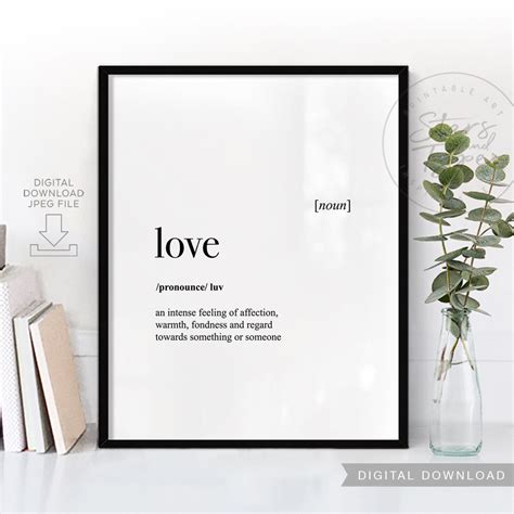 Love Dictionary Definition Meaning PRINTABLE Art Love Quotes | Etsy