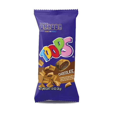 Snacks Cereal Relleno TOOPS Caja con 12 pzs 28 grs c/u Sabor Chocolate ...