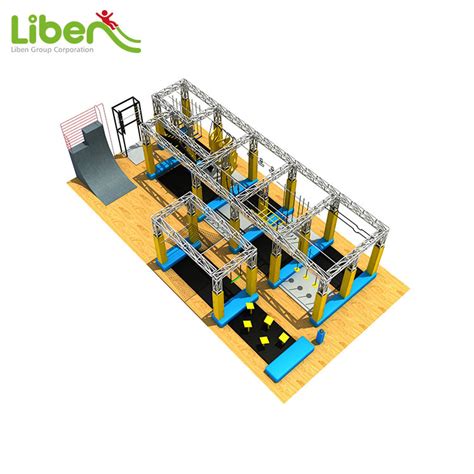 Trampoline Parkour Indoor Challenge Games Competition Adult Ninja ...