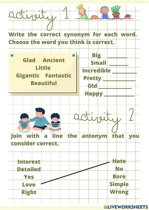 Synonyms - Antonyms worksheet