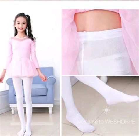 Girls Kids Tights Color white Pantyhose Stockings Soft Stretch Velvet ...