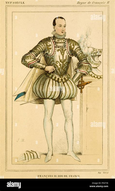 KING FRANCIS II OF FRANCE /n(1544-1560). Colored etching, French, 19th ...