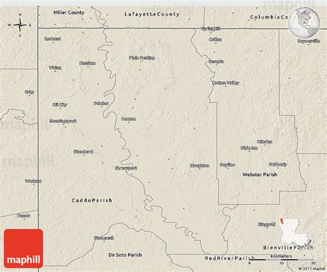 Shaded Relief 3D Map of Bossier Parish
