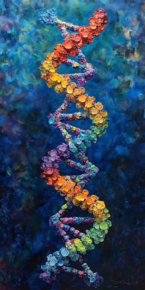 DNA Double Helix Structure in Vibrant Colors | Premium AI-generated image