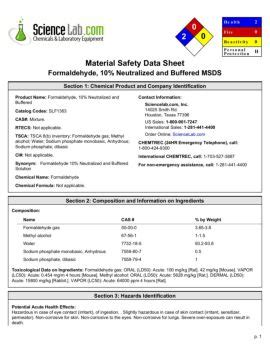 MSDS Sheet on Formaldehyde - ScienceLab: Chemicals ... - Flipbook by ...