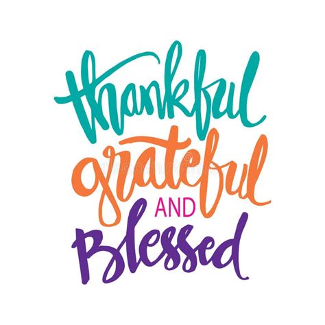 Grateful Thankful Blessed Stock Vector. Illustration Of Phrase ...