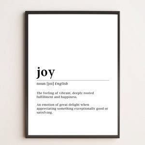 Joy Definition Print | Motivational Wall Art - Etsy