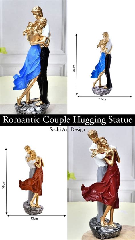Buy Romantic Couple Hugging Statue Handcrafted Resin Statue Hugging ...