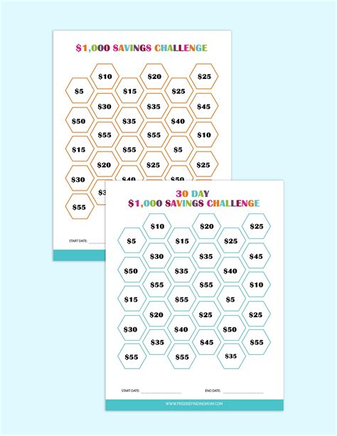 Mini Savings Challenge Free Printable