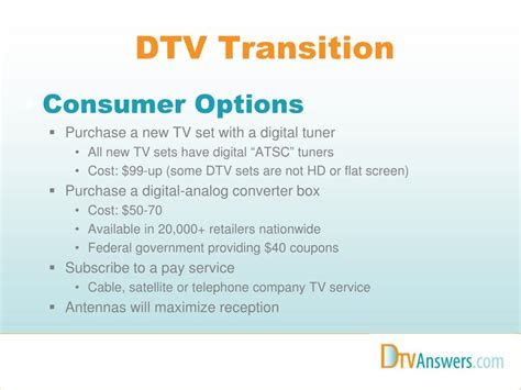 PPT - Digital Television (DTV) Transition Overview PowerPoint ...