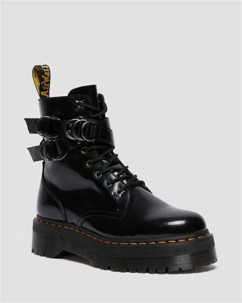 Boots plateformes Jadon Hardware en Cuir en Noir | Dr. Martens