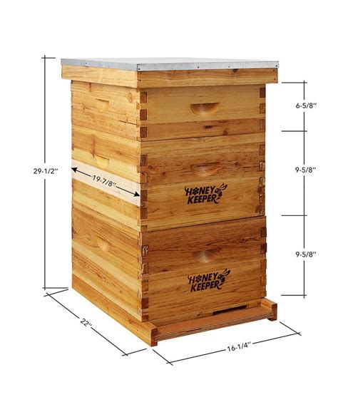 Honey Keeper Beehive 10 Frame Complete Box Kit Coated in 100% Beeswax ...