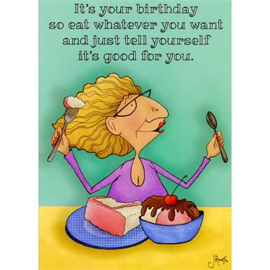 Eat Whatever You Want Funny / Humorous Feminine Birthday Card for Her ...