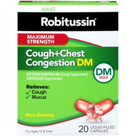 Robitussin® Maximum Strength Cough+Chest Congestion DM Capsules, 20 ct ...
