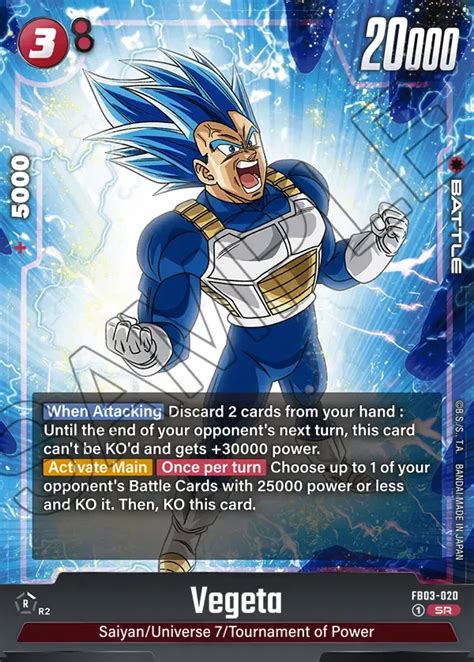 FB03-020 Vegeta Dragon Ball Super Card Game Fusion World Card | Dragon ...