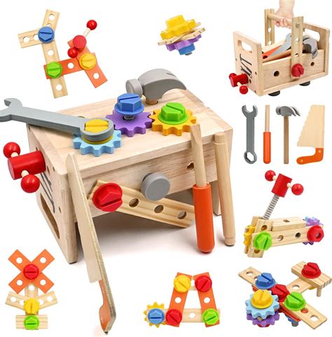 Jouet en Bois Outil pour Enfant 2 Ans, DIY 29 Pièces Jeux Avec Boîte à ...