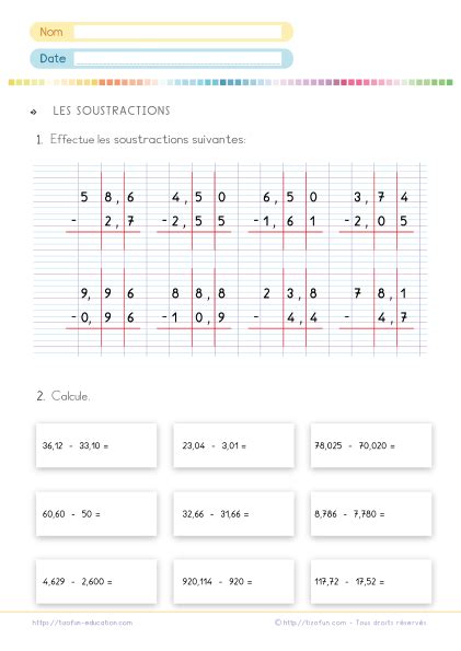 Exercice de Math CM1 à Imprimer – Exercices de Maths CM1 PDF