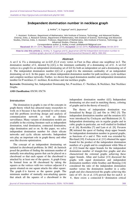 (PDF) Independent domination number in necklace graph