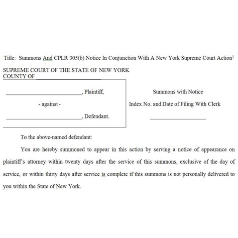 Summons And CPLR 305(b) Notice