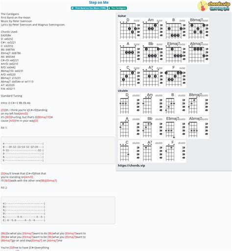 Chord: Step on Me - tab, song lyric, sheet, guitar, ukulele | chords.vip