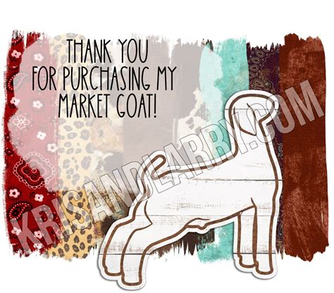 Thank You Buyers Gift Livestock Show Goat, Market Goat, Boer With Barn ...
