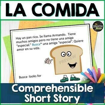 Spanish short story w/ Spanish food vocabulary - Spanish reading ...