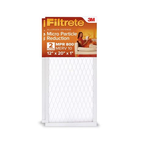 Filtrete 12x20x1 HVAC Furnace Air Filter, MPR 800 MERV 10, Micro ...