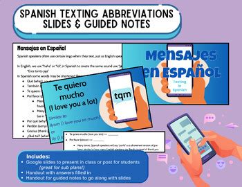 Spanish Texting Abbreviation Bundle by Senorita in the Middle | TPT