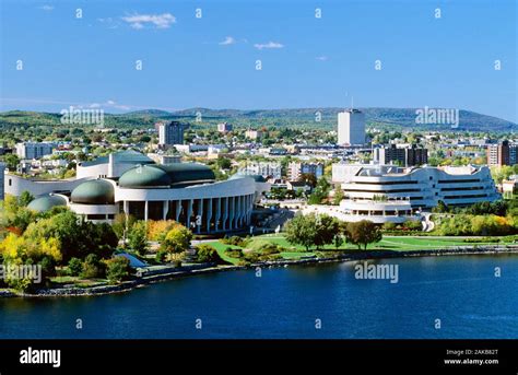 Cityscape of Gatineau with Canadian Museum of History and Ottawa river ...
