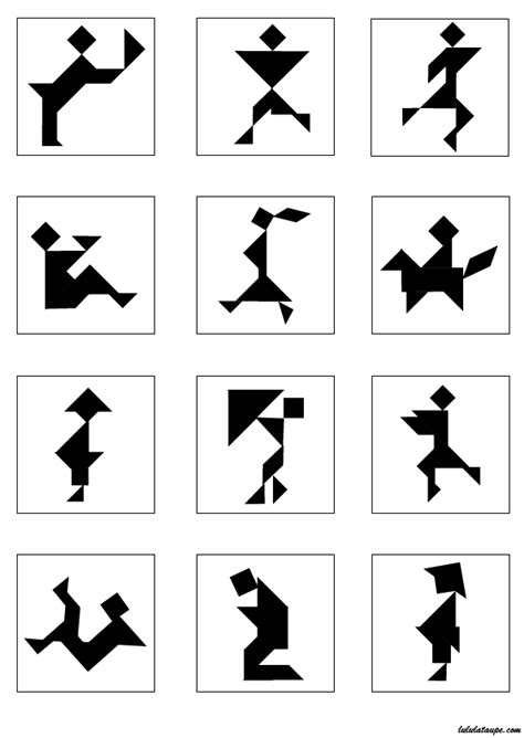 Silhouettes de personnages pour tangram à imprimer - Lulu la taupe ...