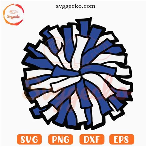 Blue White Pom Pom SVG, Cheer SVG, Cheerleading Sports SVG PNG Files ...