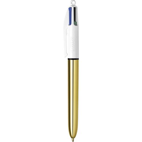 BIC 4 Couleurs Shine - Stylo à bille 4 couleurs - corps or Pas Cher ...