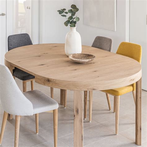 Table à manger ronde extensible en bois ø120(170)-120cm Kave Home ...